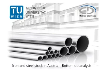 Iron and steel stock in Austria  Bottom up analysis 1. Introduction Rainer Warrings  Naxos