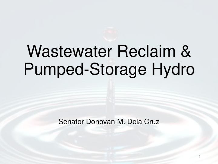 wastewater reclaim pumped storage hydro