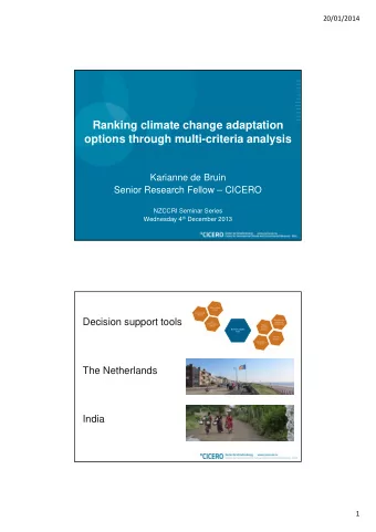 Ranking climate change adaptation  options through multi-criteria analysis  Karianne de Bruin