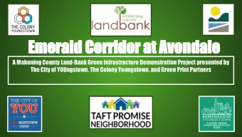 Emerald Corridor at Avondale  A Mahoning County Land-Bank Green Infrastructure Demonstration