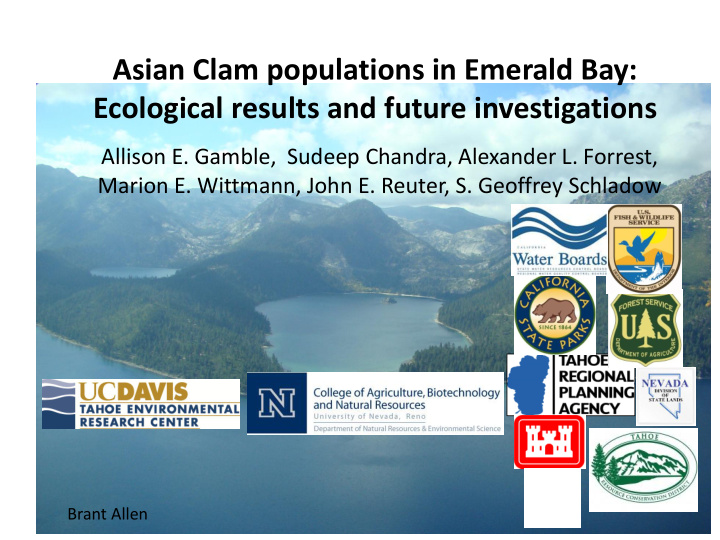 asian clam populations in emerald bay