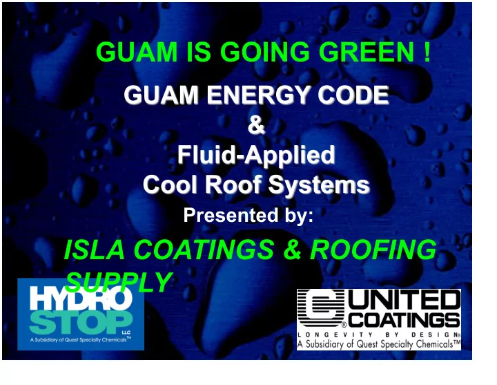 guam is going green
