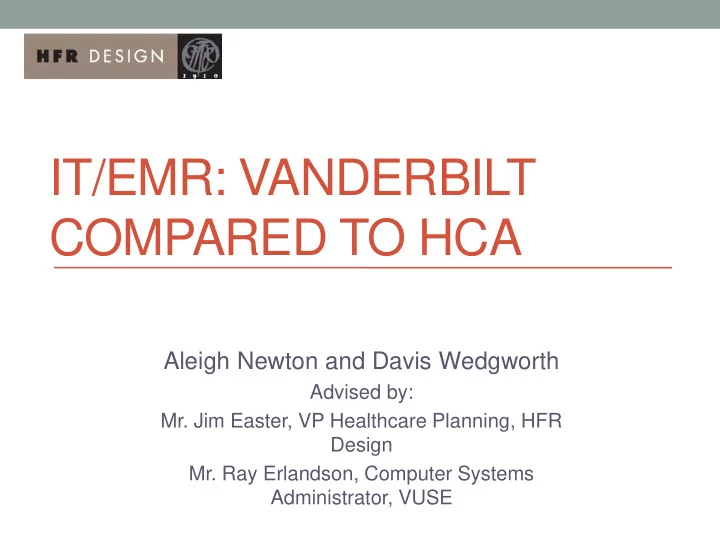 compared to hca