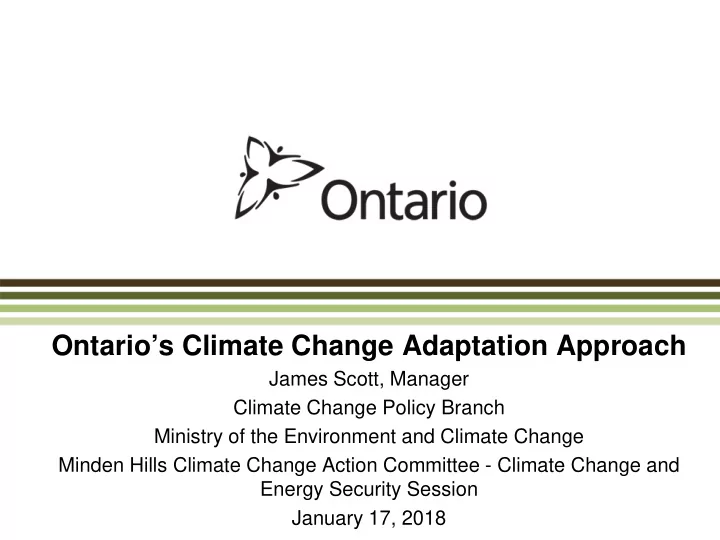 ontario s climate change adaptation approach