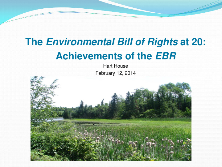 the environmental bill of rights at 20 achievements of
