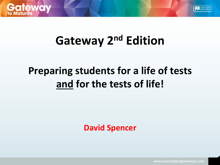 and for the tests of life david spencer the main aims of