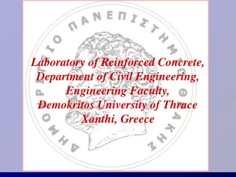 Laboratory of Reinforced Concrete,  Department of Civil Engineering,  Engineering Faculty,