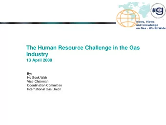 The Human Resource Challenge in the Gas  Industry  13 April 2008  By:  Ho Sook Wah  Vice-Chairman