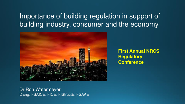 building industry consumer and the economy
