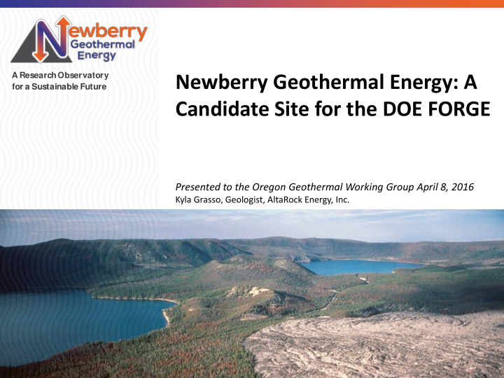 newberry geothermal energy a
