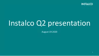 Instalco Q2 presentation  August 19 2020  1  This is Instalco  A leading Nordic installation