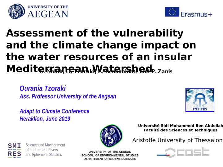 assessment of the vulnerability and the climate change