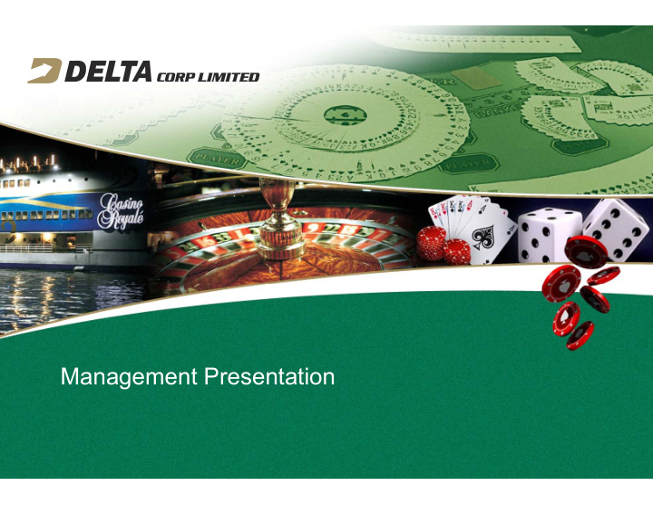 management presentation disclaimer