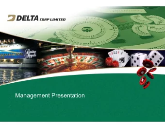 Management Presentation  Disclaimer  Certain statements made in this presentation may not be based