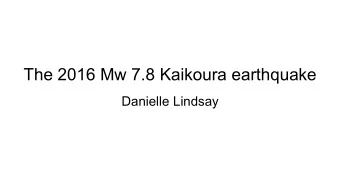 Hamling et al (2017) Kaikoura Earthquake  14 November 2016, Moment magnitude (Mw ) 7.8  Rupture