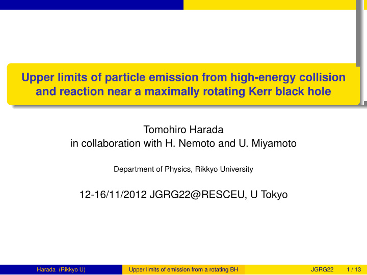 upper limits of particle emission from high energy