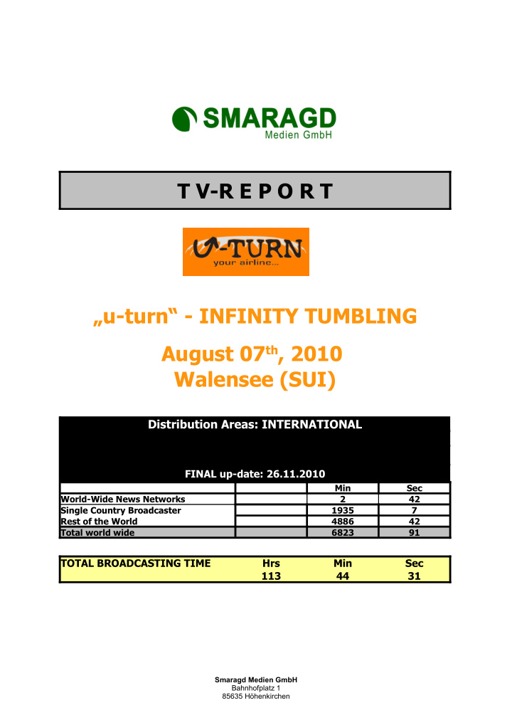 t v r e p o r t u turn infinity tumbling august 07 th