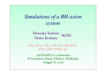 Simulations of a BH-axion  system  Hirotaka Y  oshino ( KEK )  Hideo Kodama  Prog. Thoer. Phys.