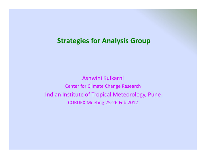 strategies for analysis group