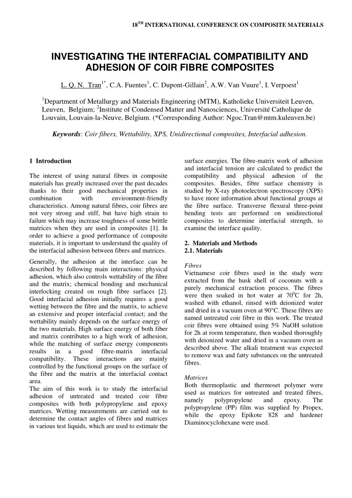 investigating the interfacial compatibility and adhesion