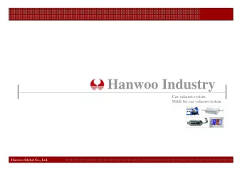 Hanwoo Industry  Car exhaust system  M&amp;E for car exhaust system  Hanwoo Global Co., Ltd.