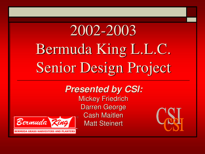 2002 2003 bermuda king l l c senior design project