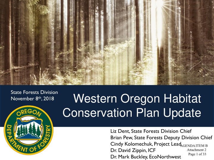 conservation plan update