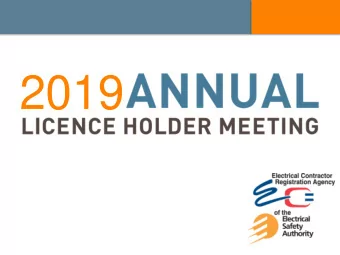 2019  Welcome  Normand Breton  Registrar and Director, Contractor Licensing  Agenda  Matters