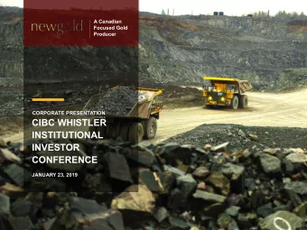 CIBC WHISTLER  INSTITUTIONAL  INVESTOR  CONFERENCE  JANUARY 23, 2019  Cautionary Statements  ALL