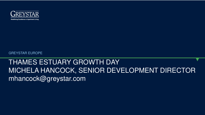 thames estuary growth day institutional prs investment
