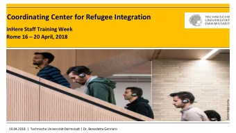 Coordinating Center for Refugee Integration  InHere Staff Training Week Rome 16  20 April, 2018