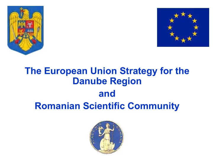 the european union strategy for the danube region and