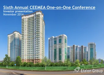 Sixth Annual CEEMEA One-on-One Conference  Investor presentation  November 2014  Disclaimer