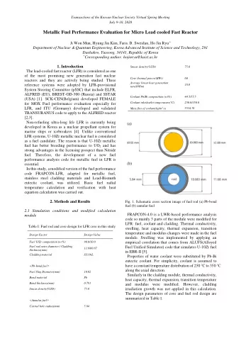 July 9-10, 2020  Metallic Fuel Performance Evaluation for Micro Lead cooled Fast Reactor Ji Won