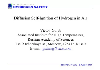 Diffusion Self-Ignition of Hydrogen in Air  Victor  Golub  Associated Institute for High