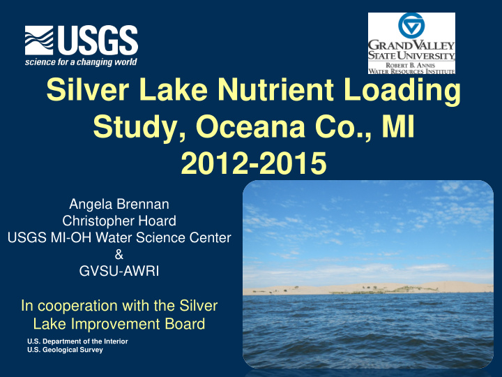 silver lake nutrient loading study oceana co mi 2012 2015