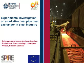 Experimental investigation  on a radiative heat pipe heat  exchanger in steel industry  Sulaiman