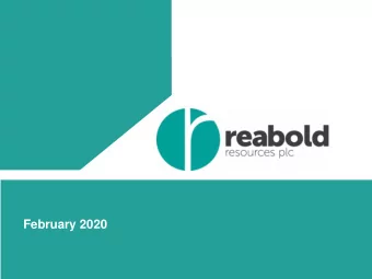 February 2020  Disclaimer This presentation ( Presentation ) is being supplied by Reabold