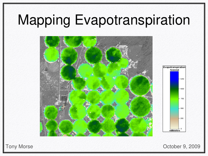 mapping evapotranspiration