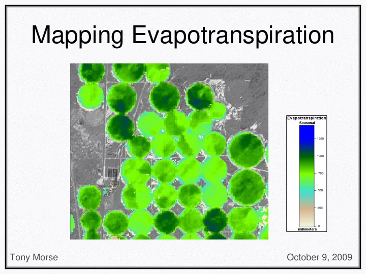 mapping evapotranspiration