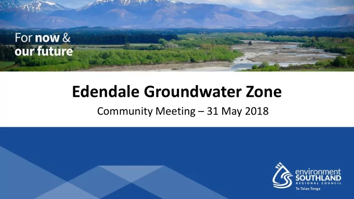 edendale groundwater zone