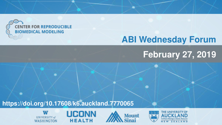 abi wednesday forum february 27 2019