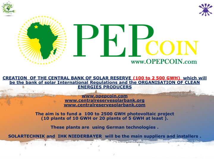 be the bank of solar international regulations and the