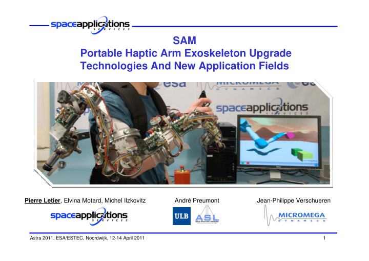 sam portable haptic arm exoskeleton upgrade technologies