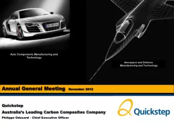 Ann  Annua  ual  l Gen  Gener  eral M  al Mee  eeting  ting  Novembe  mber 201 2012  Qu  Quickstep