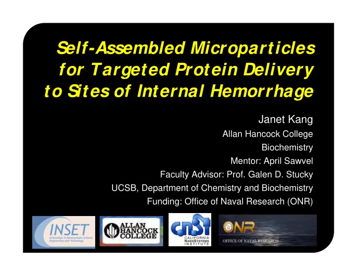 self assembled microparticles for targeted protein