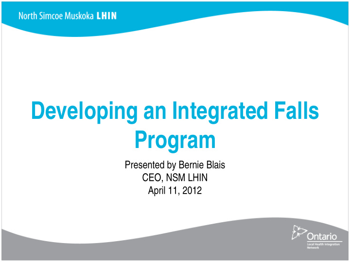 developing an integrated falls program