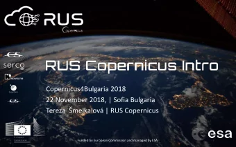 Copernicus4Bulgaria 2018  22 November 2018, | Sofia Bulgaria Tereza mejkalov | RUS Copernicus