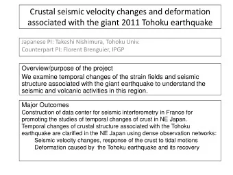 Crustal seismic velocity changes and deformation  associated with the giant 2011 Tohoku earthquake