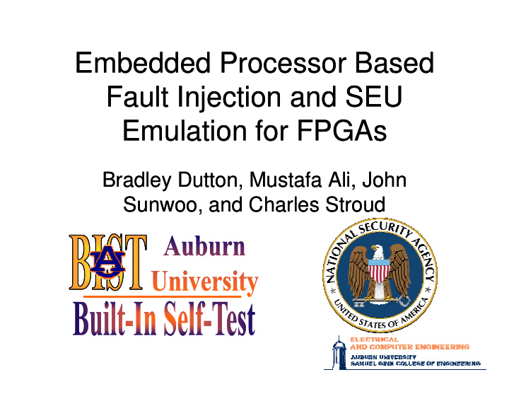 embedded processor based embedded processor based fault